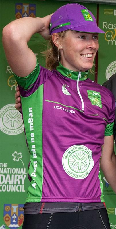 Hannah Barnes (DID Racing) wearing the IVCA Queen of the Mountains jersey